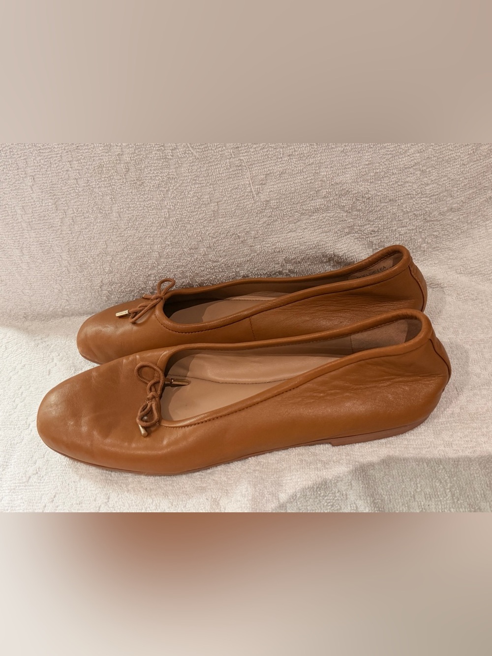 Nordstrom Cognac Leather Ballet Flats with Bow
